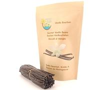 Vainilla Bourbon de Madagascar 10 vainas 16 cm mínimo fresco extra sin dividir peso 30g aproximadamente calidad gourmet. Bolsa frescura resellable