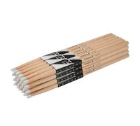 Vaisoeny 2B - Juego de baquetas con punta de nailon para batería acústica o electrónica, baquetas ovaladas de arce con punta de nailon para bateristas y principiantes (12 pares)