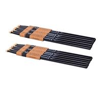 Vaisoeny Baquetas de batería 7A lacadas clásicas de madera de arce dura, 6 pares de baquetas para niños y adultos, accesorios profesionales de percusión para instrumentos musicales (negro)