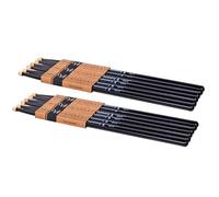 Vaisoeny Baquetas de batería de madera de arce dura clásica 5A lacada, 6 pares de baquetas para niños y adultos, accesorios de percusión de instrumentos musicales profesionales (negro)