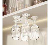 Vaisoeny Colgador copas, soporte para copas de vino con rotación infinita de 360°, estante para copas de vino sin perforaciones para cocinas y bares. (Blanco)