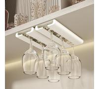 Vaisoeny Cuelga copas,paquete de 2 estante soporte copas colgante con borde de arco, adecuado para cocina, restaurante y bar (Blanco)