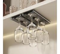 Vaisoeny Cuelga copas,paquete de 2 estante soporte copas colgante con borde de arco, diseño translúcido, adecuado para cocina, restaurante y bar (Gris)