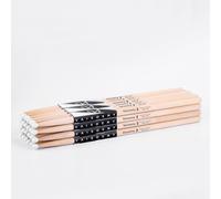 Vaisoeny Juego de baquetas 5A con punta de nailon para batería acústica o electrónica, baquetas ovaladas de arce con punta de nailon para bateristas y principiantes (12 pares)
