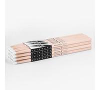 Vaisoeny Juego de baquetas 7A con punta de nailon para batería acústica o electrónica, baquetas ovaladas de arce con punta de nailon para bateristas y principiantes (12 pares)