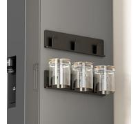 Vaisoeny Soporte para copas de vino, 2 unidades, sin taladrar, montaje en pared, para comedor, cocina y bar (Negro)