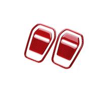 VAJDRTOA Adhesivo de fibra de carbono compatible con Mustang GT Dark Horse EcoBoost 2024-2025, LHD RHD, decoración for manija de asiento de coche, moldura interior(Red Carbon)
