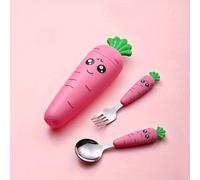 Vajilla creativa de de dibujos animados, 1 pieza/juego, tenedor y cuchara para niños con mango, vajilla infantil portátil, para niños pequeños