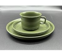Vajilla de 1 pieza, servicio de café infantil, juego de desayuno, 3 piezas, de plástico y plástico, vajilla reutilizable, color verde oliva