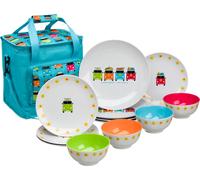 Vajilla de 12 piezas de melamina camper smiles flamefield