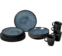 Brunner Vajilla de melamina Lunch Box Venetian 16uds Negro/Gris