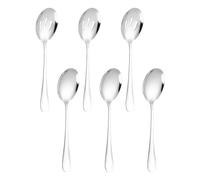 Vajilla de 6 piezas de acero inoxidable, cuchara de sopa pública, colador, cuchara grande con cabeza redonda, cuchara pública para banquete, cuchara de servir, cuchara de autoservicio