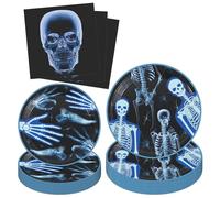 Vajilla de 72 piezas para fiesta de médicos, esqueleto, decoración de cumpleaños, radiología, radiología, vajilla de graduación, decoración de esqueleto, platos de papel, servilletas, accesorios de