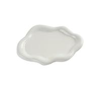 Vajilla de cerámica Bandeja de almacenamiento de joyería exquisita irregular simple for el hogar de color sólido-bandeja de nube roja(Cloud disk-white)