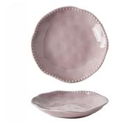 Vajilla De Cerámica Cuenco Juego Platos Plato Arroz Cena Aperitivo Doméstico Desayuno Postre Nido Pájaro Ensalada Fruta Helado Sopa Pasta (Placa de 10 pulgadas,Violeta)