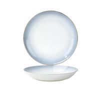 Vajilla de cerámica El esmalte redondo chino con oro y cambio gradual de gris puede ser un tazón de cerámica apto for microondas, tazón de 9 pulgadas(One 10.5-inch rice plate)