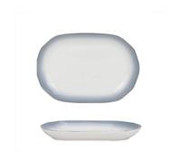 Vajilla de cerámica El esmalte redondo chino con oro y cambio gradual de gris puede ser un tazón de cerámica apto for microondas, tazón de 9 pulgadas(12-Inch deep fish plate)