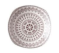 Vajilla de cerámica minimalista moderna y creativa de 8 pulgadas, plato cuadrado profundo japonés para el hogar, 8 platos cuadrados profundos, girasol morado