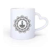Vajilla de Cerámica para Hogar Vela talismán del budismo mandala 11oz/320ml El mejor regalo para una bebida matutina, bodas, cumpleaños, regalos para mujeres, Día del Padre, madres, niñas y niños