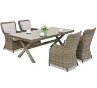 Vajilla de mimbre Garden Point cappuccino London para 4 personas