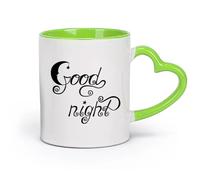 Vajilla de para Hogar Citas de buenas noches Sueño de luna Niños （11oz/320ml） Para café, sopa, té, leche, latte, chocolate caliente, para mujeres y hombres Verde