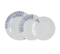 Quid Vajilla de porcelana Kansas 18 piezas para 6 personas | Rojo, diseño redondo, acabado brillo, apilable, apta para microondas