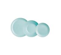 Vajilla diwali luminarc 18 piezas 6 servicios vidrio opal turquesa