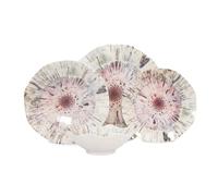 Vajilla elegante de 24 piezas, 100% porcelana, incluye platos, cuencos y platos de postre, apto para lavavajillas y microondas