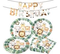 vajilla fiesta selva tematica safari cumpleaños platos servilletas animales decoracion wild one set desechables manteles decorativos accesorios cumpleañera infantil tazas vasos mantel individual kits