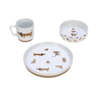 Vajilla infantil de porcelana Lässig Little Mateys, azul real, 3 piezas