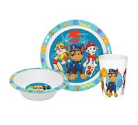 Vajilla infantil Paw Patrol Boys de 3 piezas, polipropileno, platos, cuencos, vasos, plástico, irrompible, 3 piezas, niños, Marshall, Chase, Geda, Geda, etiquetas de Geda, sin BPA, vajilla
