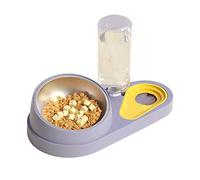 Vajilla para mascotas, cuenco de comida para perros, dispensador automático de botellas de agua, cuenco inclinado de acero inoxidable elevado, bebedero desmontable, comedero automático para mascotas