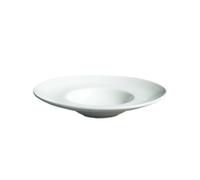 Vajilla redonda de cerámica para hotel, diseño nórdico, creativo, color blanco puro, 23,5 cm