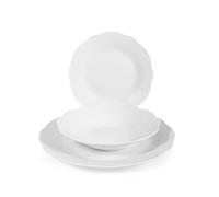 Vajilla Royal Norfolk Elise de 18 piezas con guirnaldas, porcelana blanca