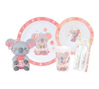 Vajilla: vaso, plato, plato hondo, 2 cubiertos y un peluche infantil Fun House Mimi Koala TU