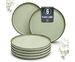 Vajillas Completas para 6 Personas - Juego de Teller Modernos y Resistentes para Lavavajillas - el Conjunto Ideal de Vajilla para Tu Hogar - Pure Living en Color verde menta