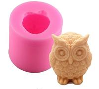 Vak 3D Búho Forma de Animales Silicona Jabón Hecho a Mano Molde,Resina Arcilla Vela Moldes,Fondantcake Decoración Herramientas,Cupcake Candy Chocolate Pasta Goma Galleta Fuente Horno Pan,Cocina
