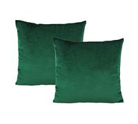 VAKADO Juego de 2 Fundas Decorativas de Almohada y cojín, cuadradas, 40 x 40 cm, Terciopelo Verde Oscuro/Verde Esmeralda, para Navidad, para Coche, sofá, Dormitorio, Oficina, decoración de hogar