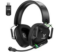 Vakedy Auriculares inalámbricos para juegos para PC, PS4, PS5, Mac, Switch, auriculares USB de 2.4 GHz con micrófono, auriculares Bluetooth para juegos de 50 mm, batería de 50 horas, baja latencia,