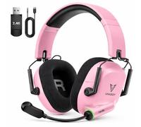 Vakedy Cascos Gaming Inalambricos, 2,4 GHz USB y Auriculares Bluetooth con Micrófono, Ultraligeros, Driver 50 mm, Baja Latencia, Batería 50H, Cascos Gamer para PS5/PS4/PC/Mac/Switch