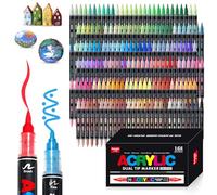 VAKKI 168 Colores Rotuladores Acrilicos, Acrylic Markers Para Colorear Adultos,doble punta Rotuladores Acrílicos, Marcadores AcríLicos, Piedra, CaligrafíA, Madera, Lienzo, Vidrio, CeráMica