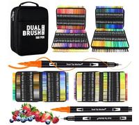 Vakki 168 Colores Rotuladores Lettering, Pincel Rotulador Doble Punta, Rotuladores Punta Dual Tip Brush Pen para Lettering, Caligrafía, Dibujo, Bocetos