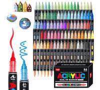 VAKKI 84 Colores Rotuladores Acrilicos, Acrylic Markers Para Colorear Adultos,doble punta Rotuladores Acrílicos, Marcadores AcríLicos, Piedra, CaligrafíA, Madera, Lienzo, Vidrio, CeráMica