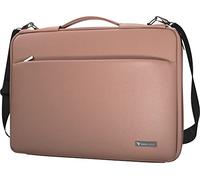 Vaku Luxos® Bolso bandolera para portátil Da Valencia Premium Collection de piel para hombre y mujer, maletín compatible con MacBook de 13 pulgadas y 16 pulgadas, con correa ajustable, color rosa