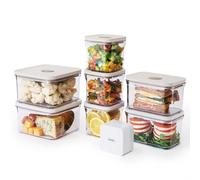 VAKUEN Recipiente hermético de alta calidad para almacenamiento de alimentos. Edición especial de color mercurio 8P/juego. 7 recipientes y sellador al vacío. Doble forro de silicona patentado, 100% a