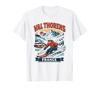 Val Thorens Francia Esquí Retro Montaña Gráfico Camiseta