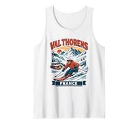 Val Thorens Francia Esquí Retro Montaña Gráfico Camiseta sin Mangas