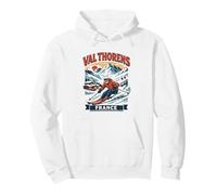 Val Thorens Francia Esquí Retro Montaña Gráfico Sudadera con Capucha