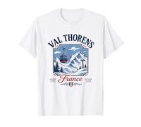 Val Thorens Francia Retro Ski Cable Car Gráfico Camiseta