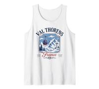Val Thorens Francia Retro Ski Cable Car Gráfico Camiseta sin Mangas